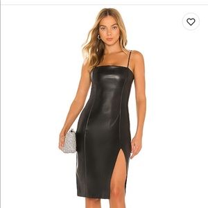 Black leather dress